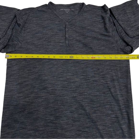 John Varvatos Star USA Henley Dark Heathered Gray SZ XL Long Sleeve Pullover EUC - Picture 5 of 7